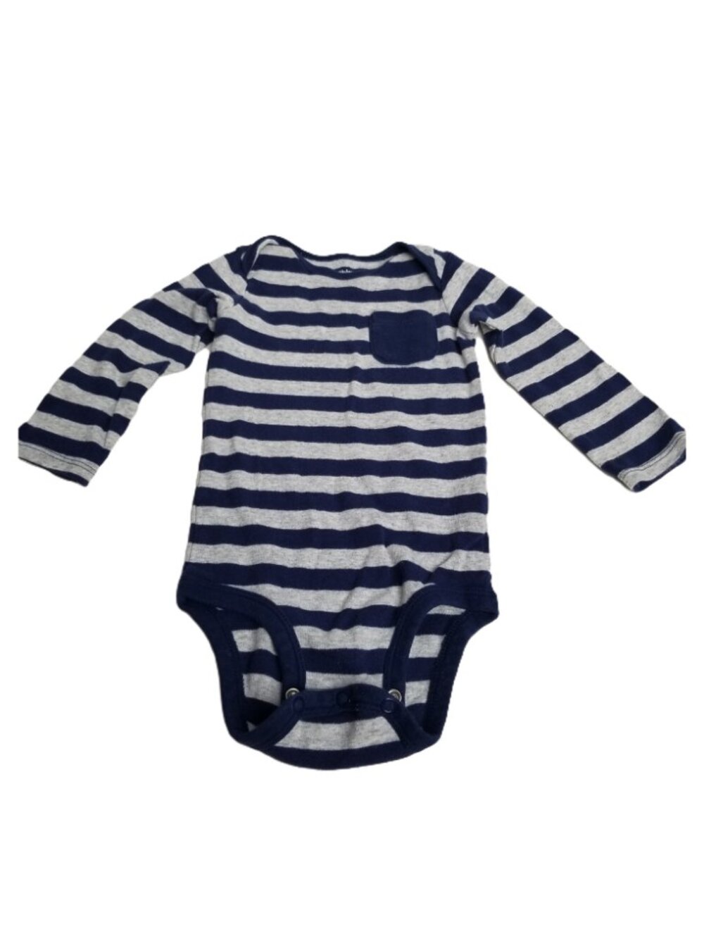 Simple Joys Carters Bodysuit 18M Navy Gray Striped Long Sleeve Cotton Baby